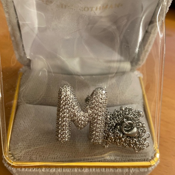 M Letter Bubble Initial Pendant Necklace - Picture 5 of 5